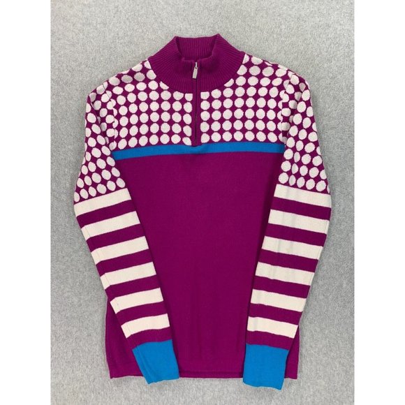 Neve Half Zip Cotton Wool Blend Pullover Sweater (Women's Medium) Purple - Picture 1 of 12